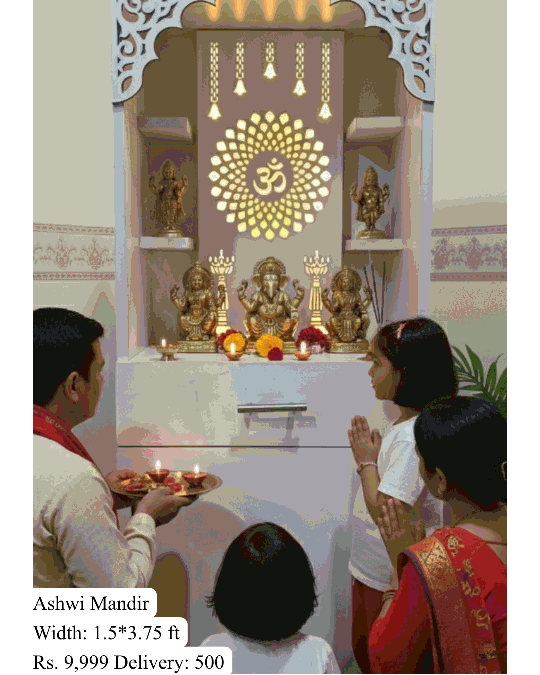 Grand Family Puja Mandir with Storage Cabinet - Handcrafted Furniture in Kathmandu Nepal