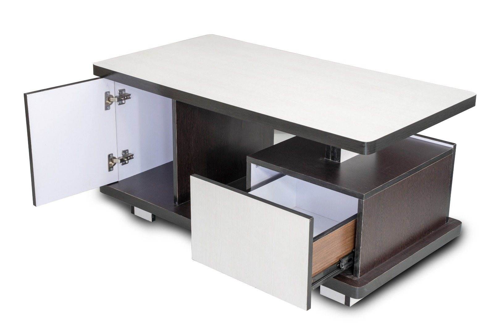 Modern Coffee Table with Lower Storage Rack - Handcrafted Furniture in Kathmandu Nepal